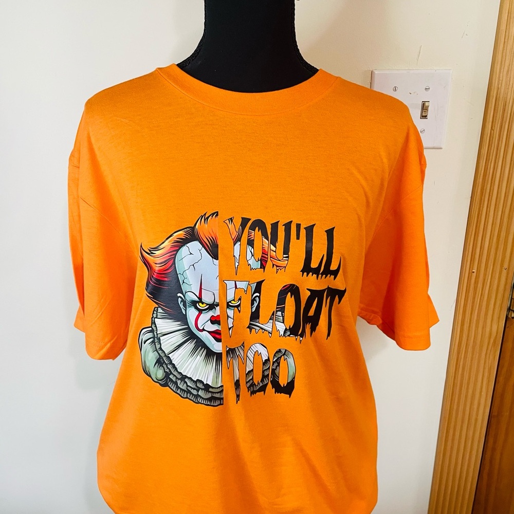 Pennywise “You’ll Float Too” Graphic Tee IT Movie Horror Clown Shirt Size Large